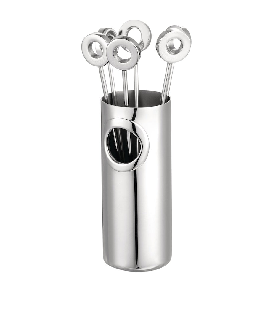 Stainless Steel OH de Christofle Cocktail Picks (Set of 6)