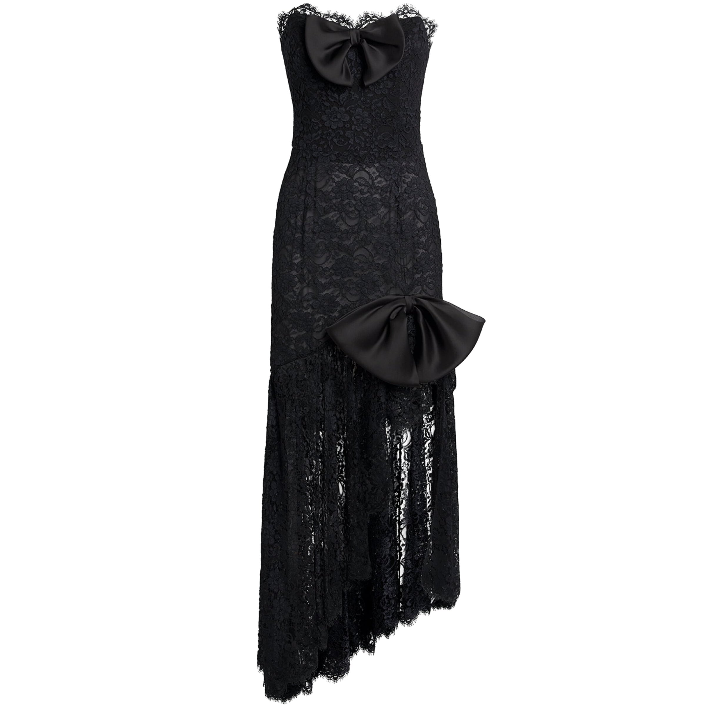 Strapless Lace-Detail Maxi Dress