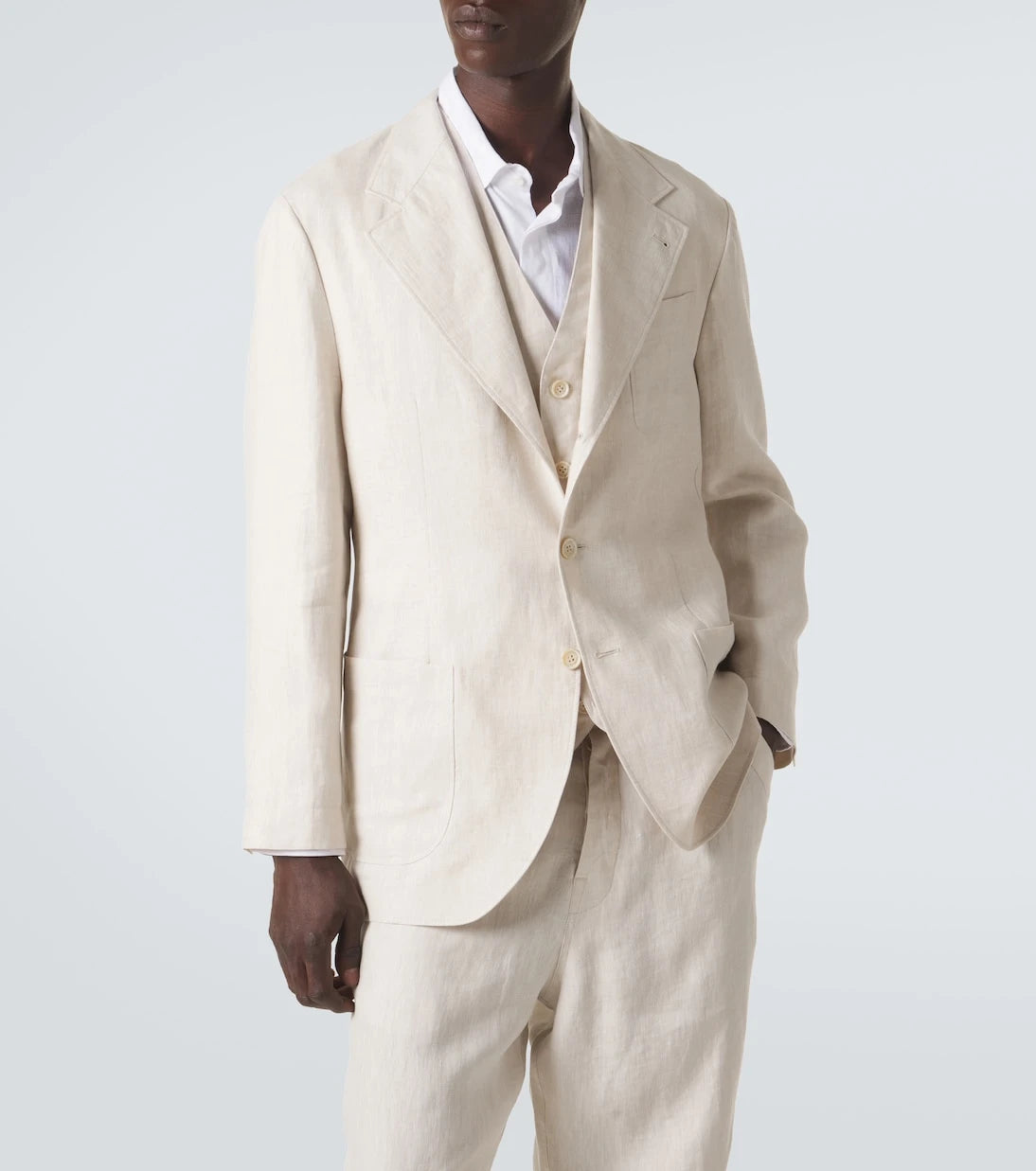 Brunello Cucinelli - Single-breasted linen blazer