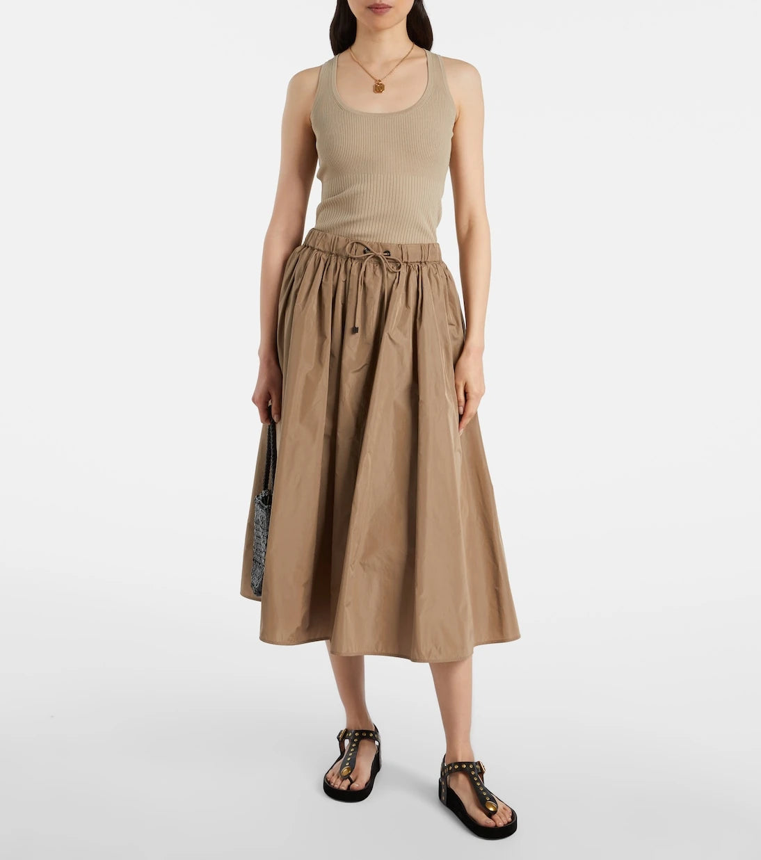Max Mara - Lonza taffeta midi skirt