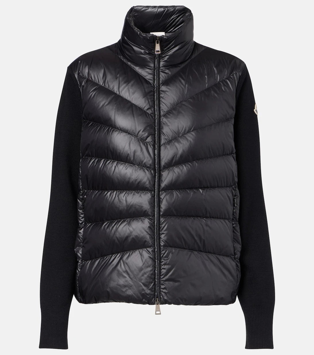 Moncler - Down-paneled virgin wool cardigan