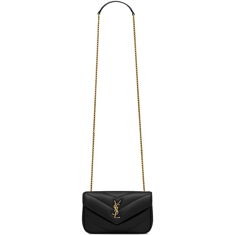 Purple Mini Leather Loulou Cross-Body Bag