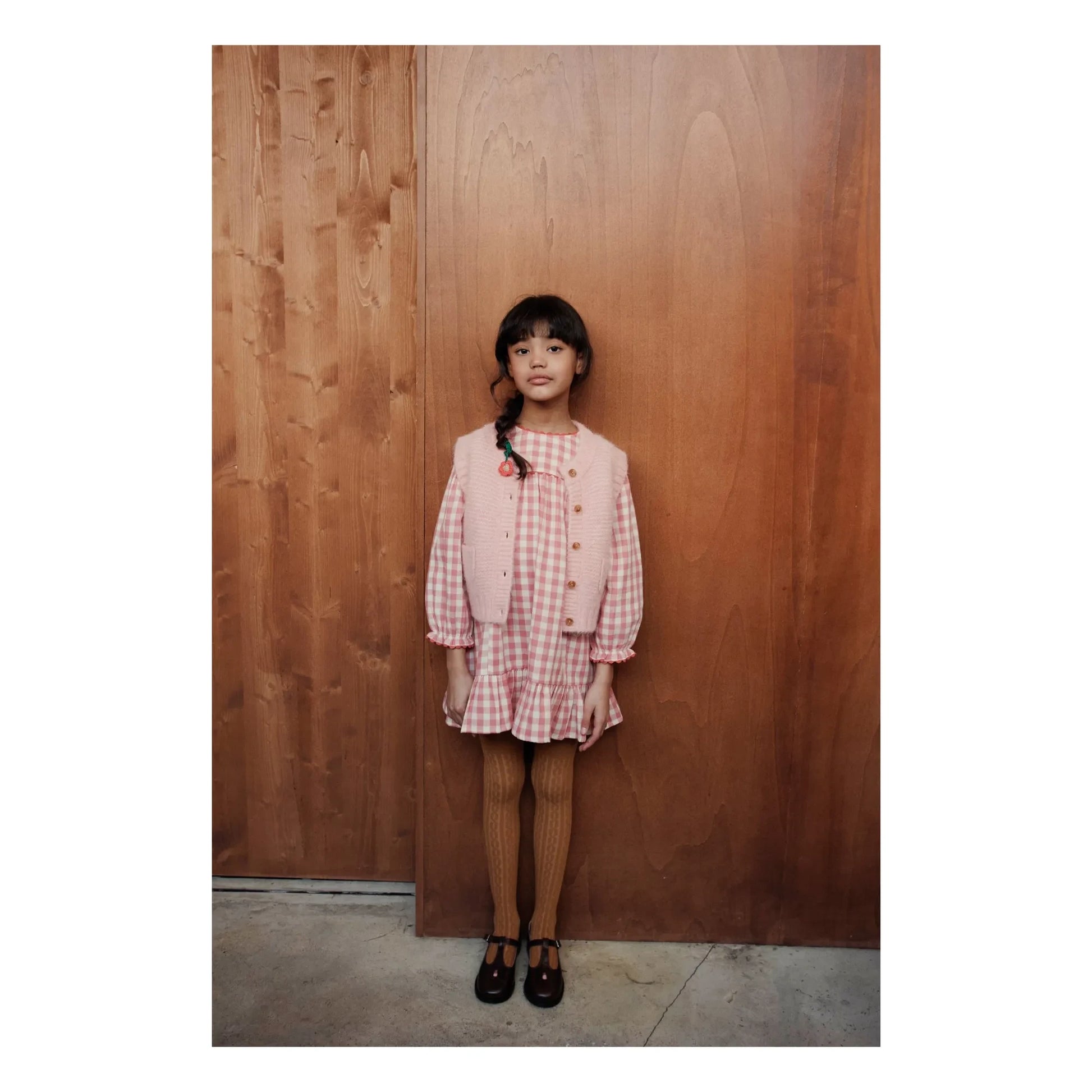 Emile et Ida - Gingham Ruffle Dress | Pink