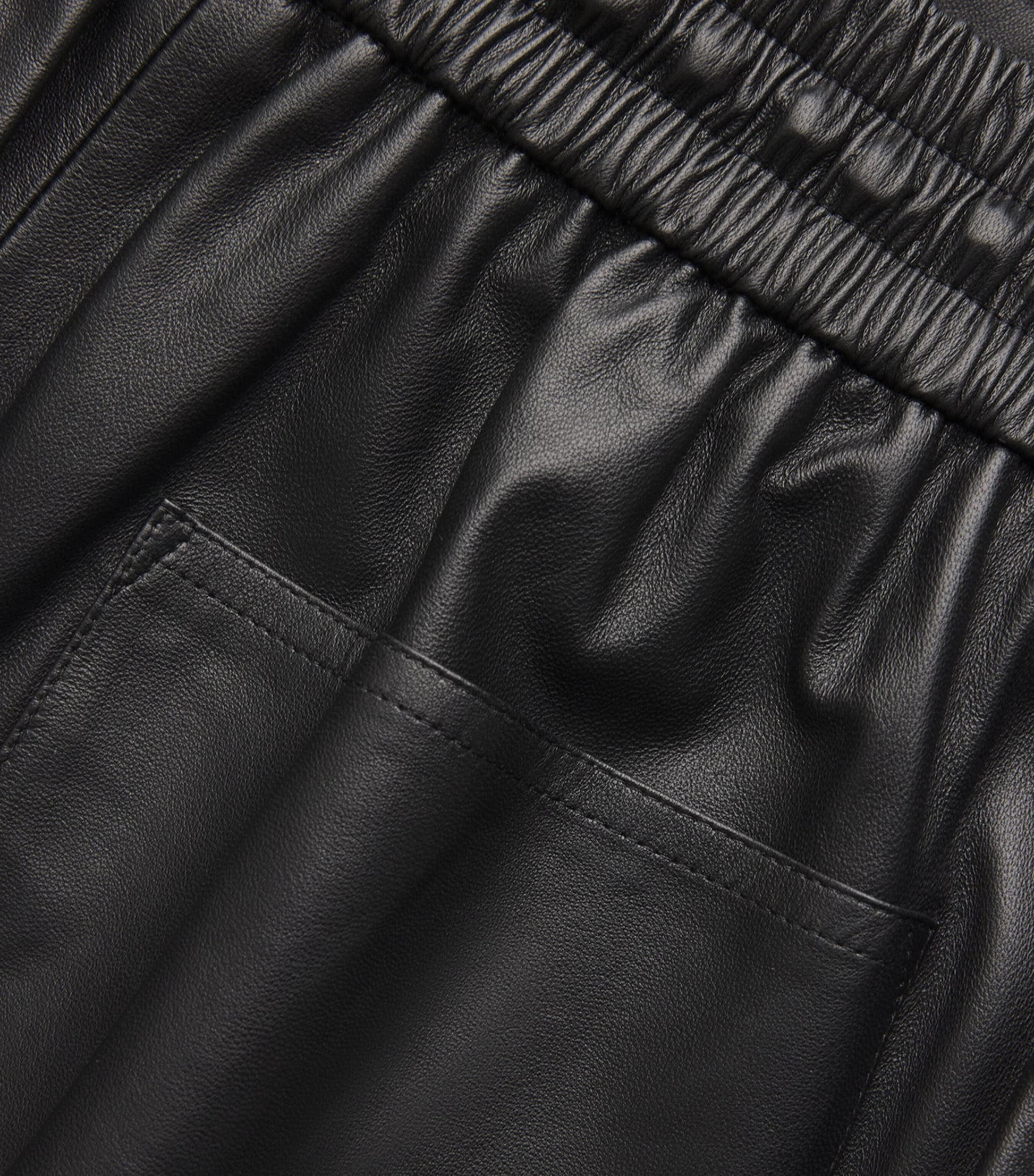 Yves Salomon Black Lambskin Wide-Leg Trousers