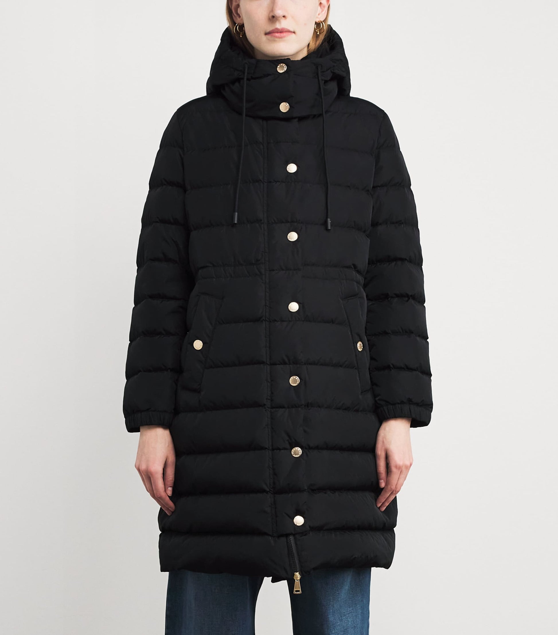 Weekend Max Mara Black Down Quilted Longline Jacket