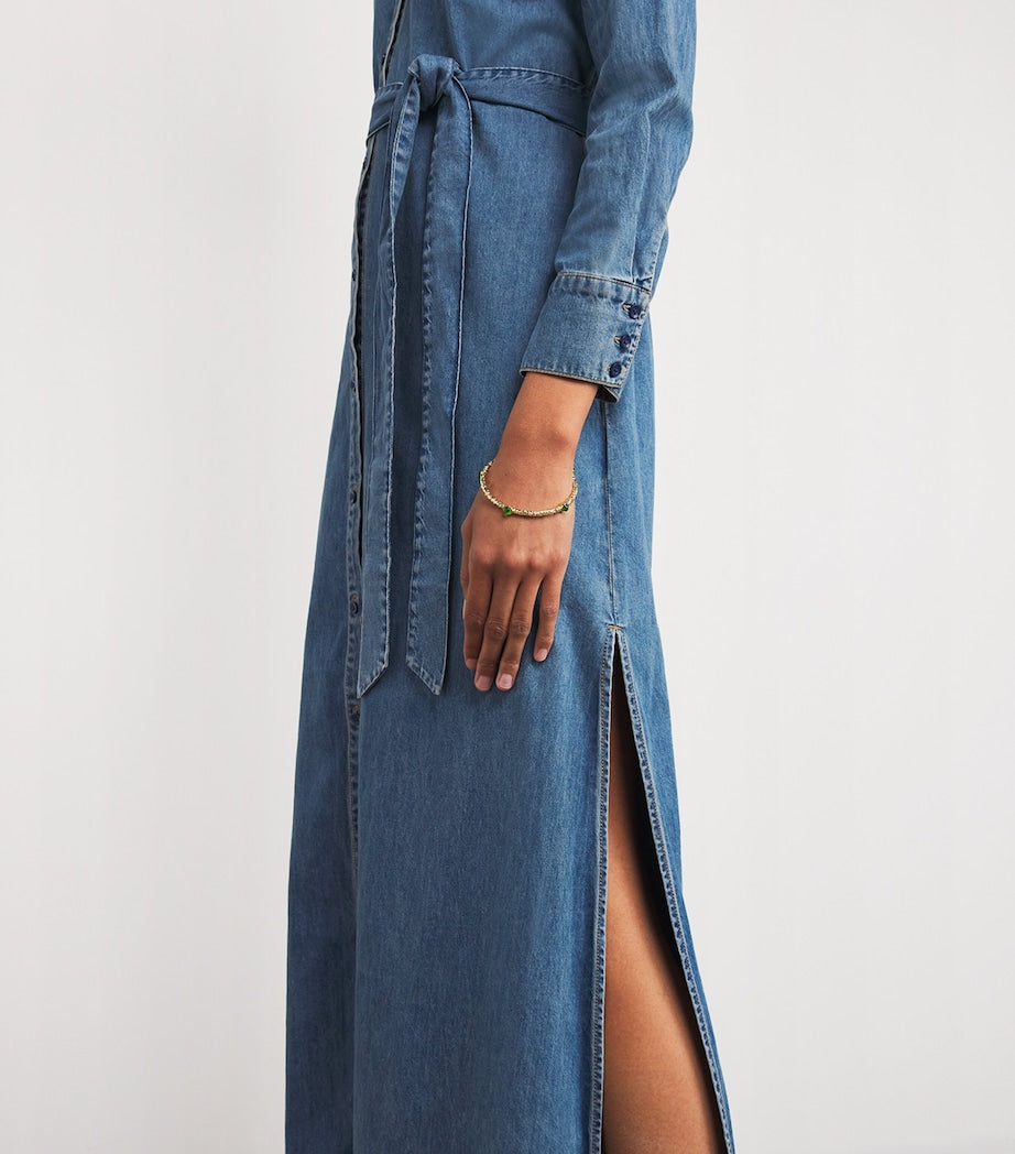 Alice+Olivia Blue Denim Chassidy Maxi Dress