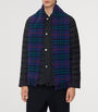 Blue Cashmere Narrow Check Scarf