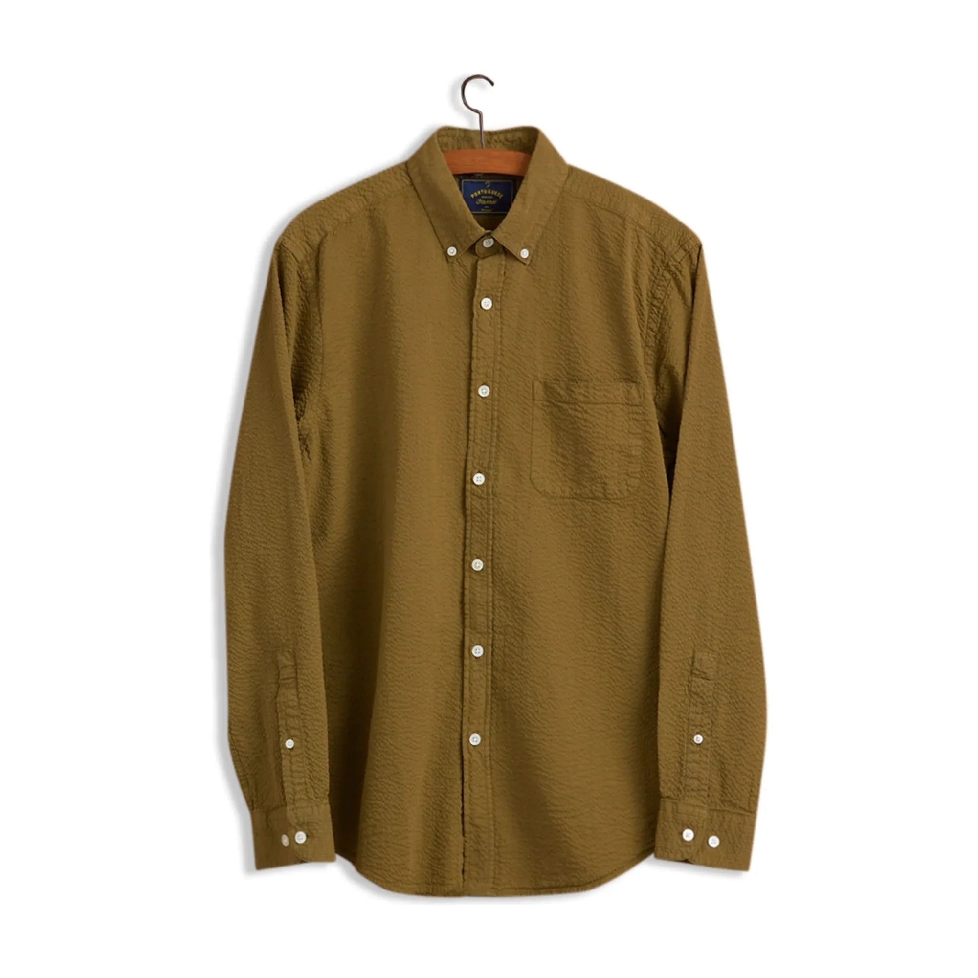 Portuguese Flannel - Atlantico Camp Textured Shirt | Olive