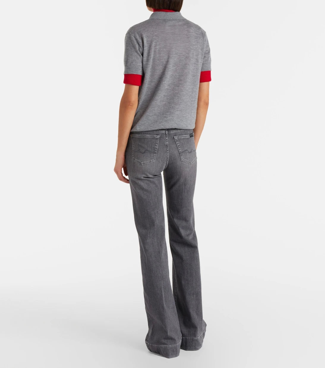 7 For All Mankind - بنطلون جينز مودرن دوجو واسع بخصر عالٍ