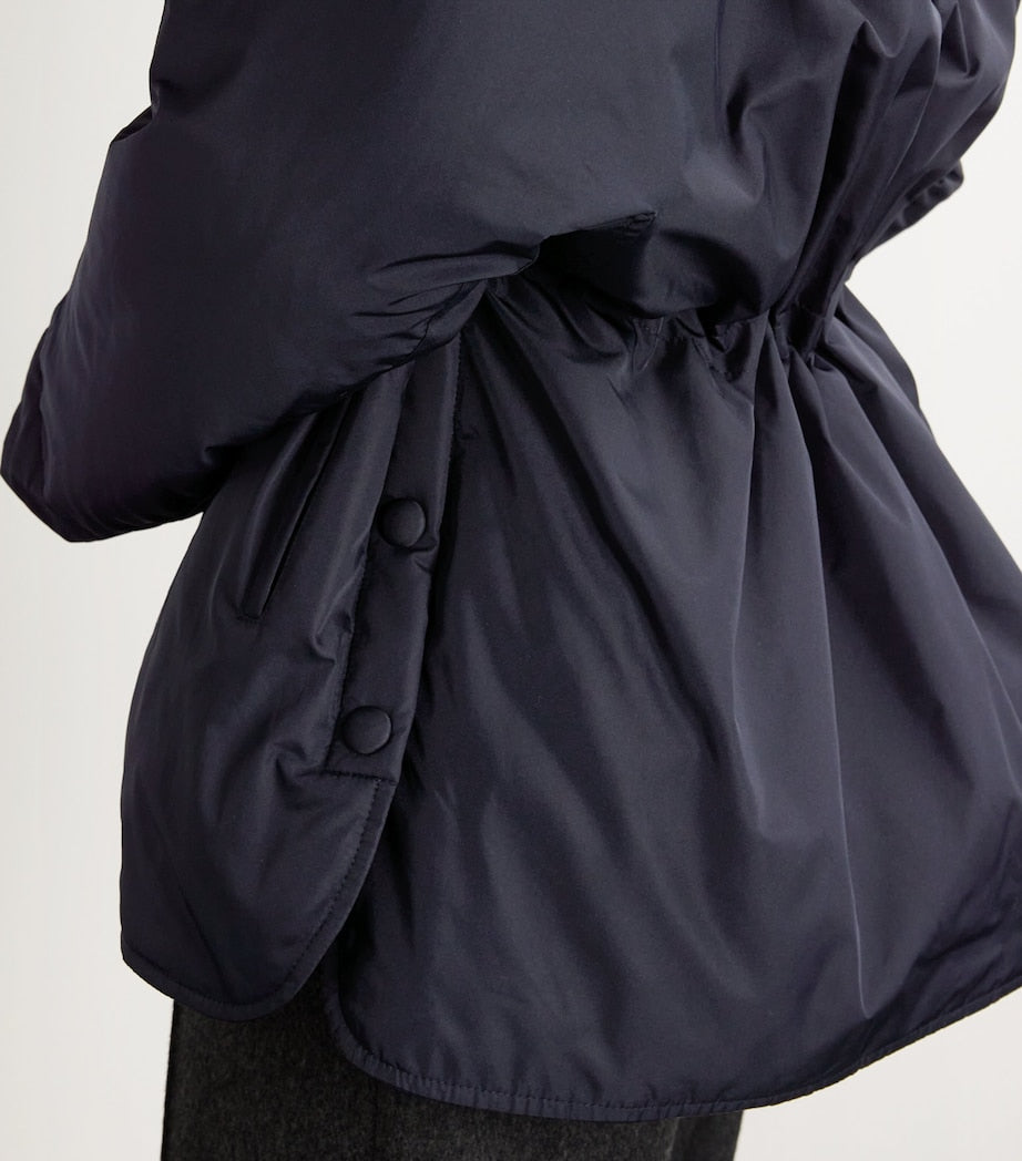 Blue Long-Haired Mink-Lined Technical Jacket