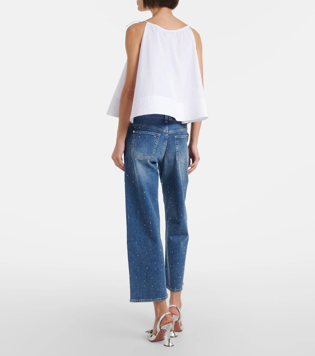 7 For All Mankind - Stovepipe embellished straight jeans
