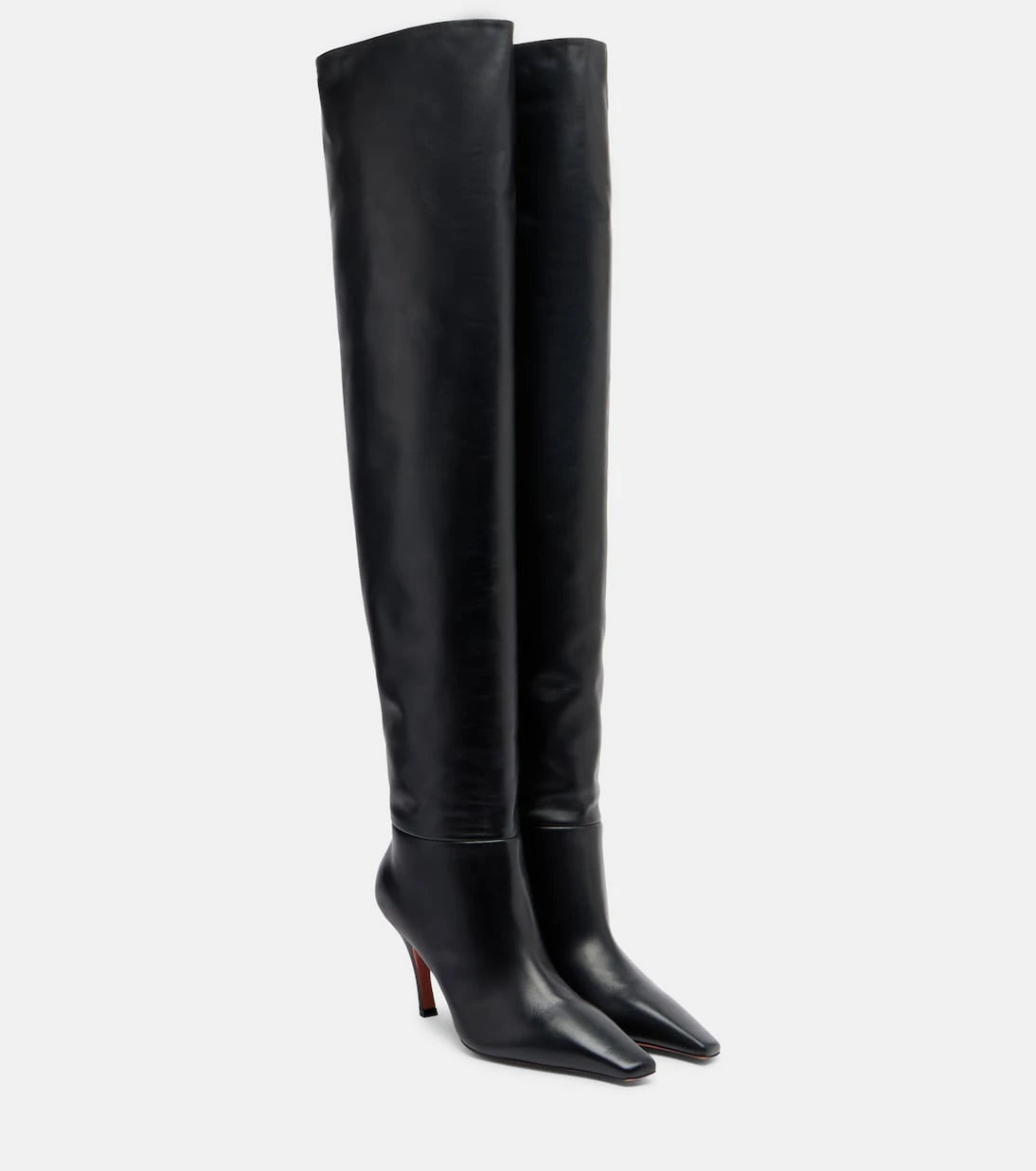 Amina Muaddi - Jamie 80 leather over-the-knee boots