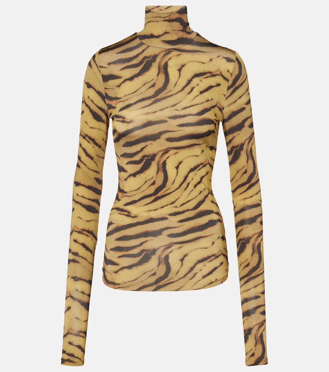 Ganni - Tiger-print jersey top