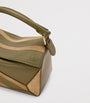 LOEWE Green Small Leather-Suede Puzzle Top-Handle Bag