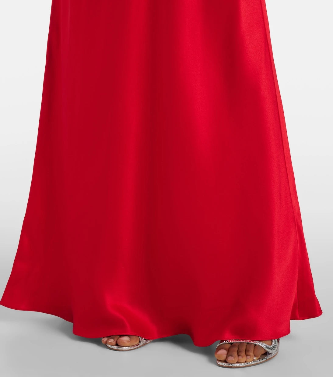 Rodarte - Lace-trimmed silk-blend satin gown
