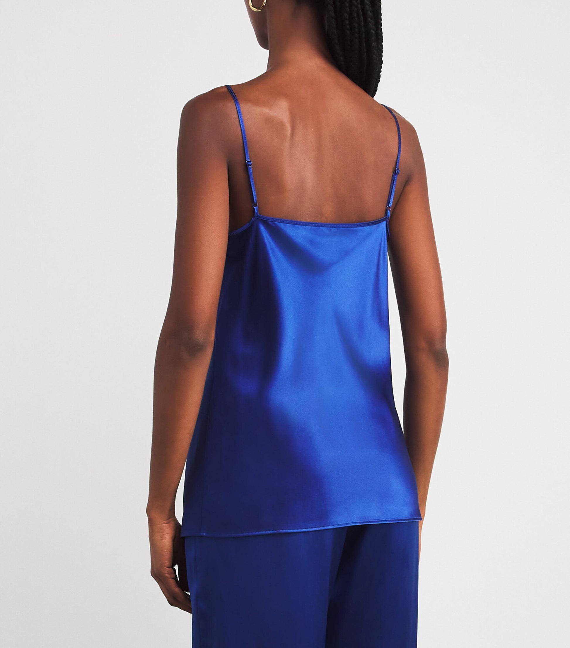 Blue Silk Satin Clea Cami Top