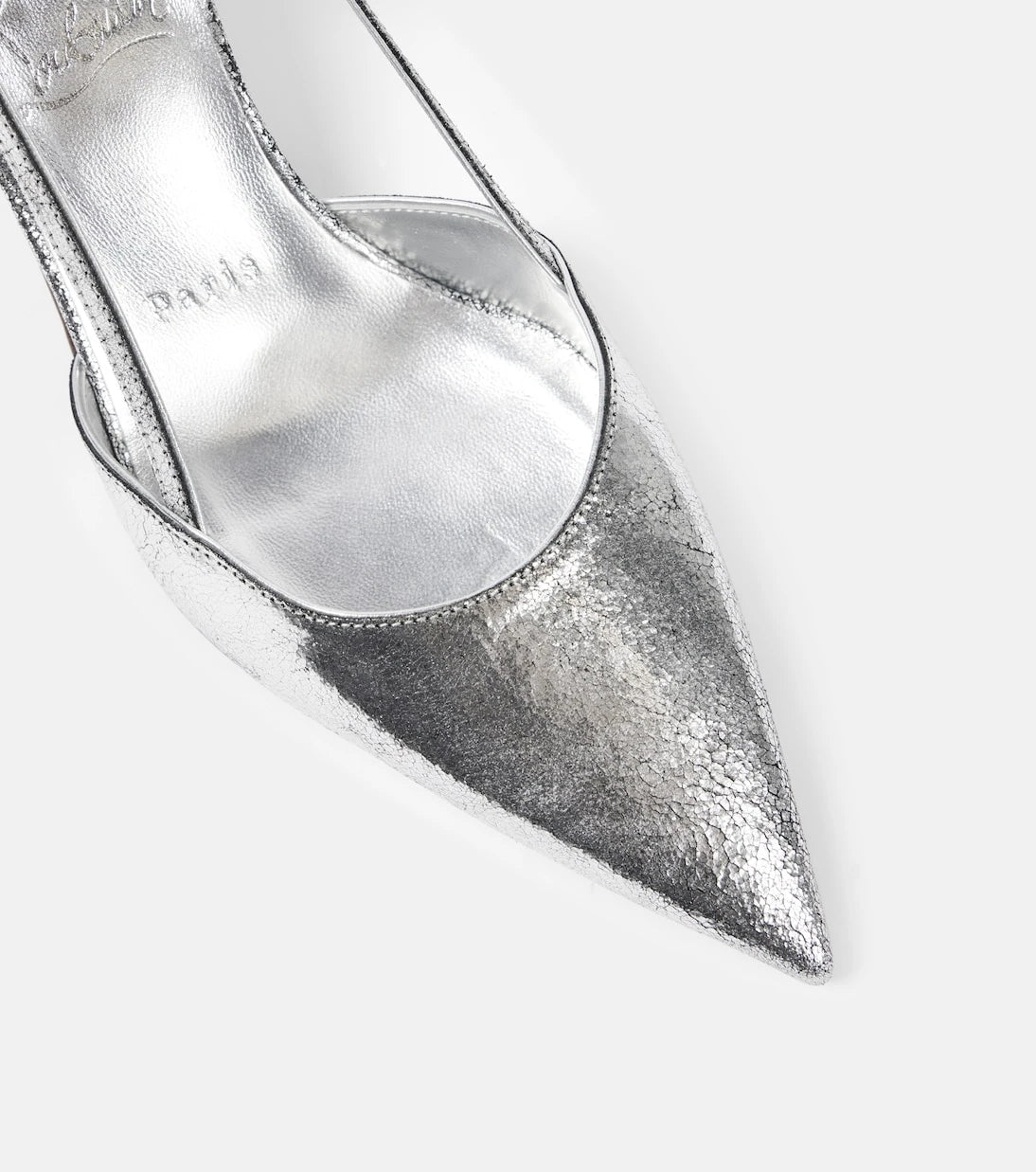 Christian Louboutin - حذاء كوندورولين 55 ذو الكعب العالي المصنوع من الجلد الميتاليك والحزام الخلفي
