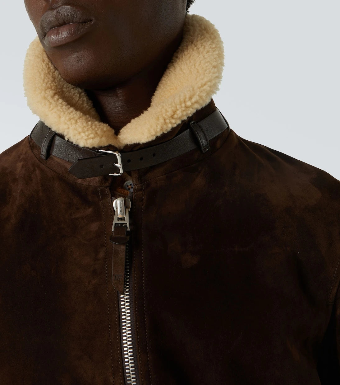 Tom Ford - Shearling-trimmed suede blouson