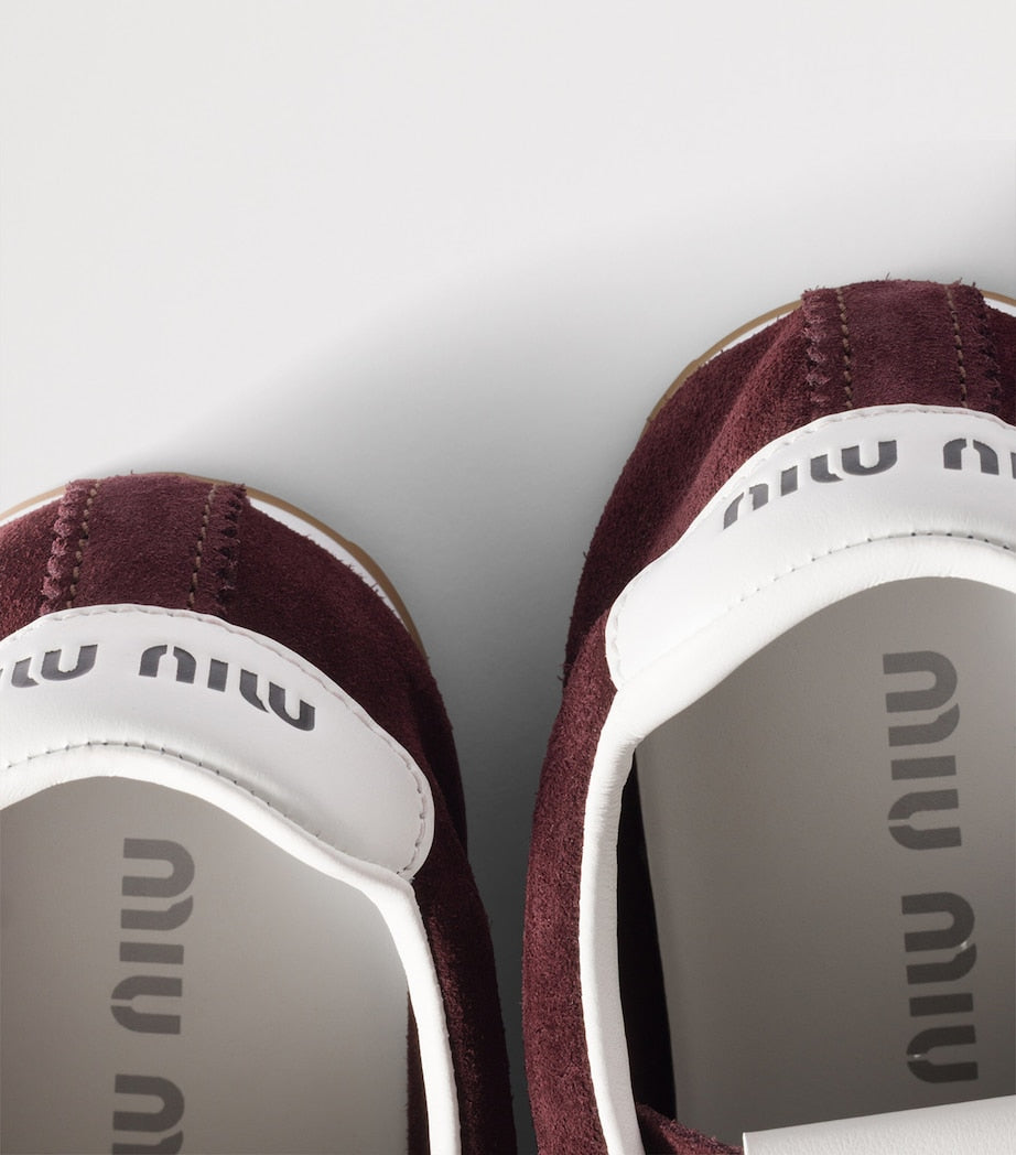 Burgundy Suede Plume Sneakers