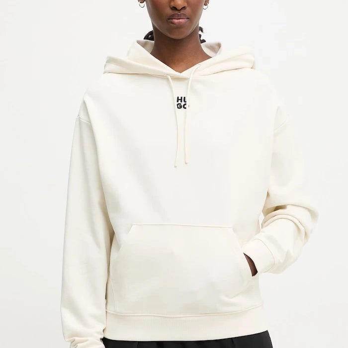 HUGO kadın pamuklu kapüşonlu sweatshirt Delfinia