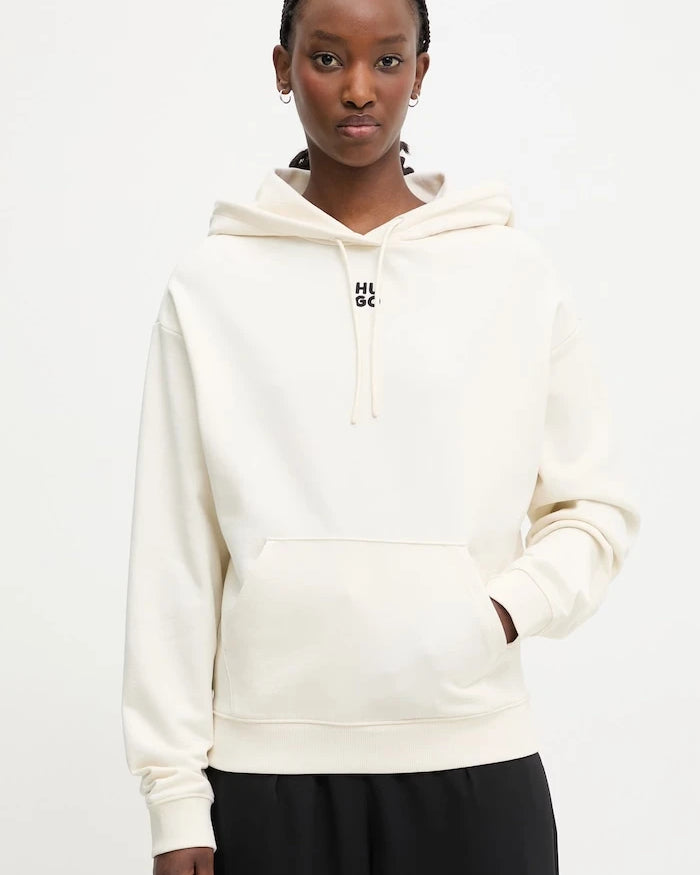 HUGO kadın pamuklu kapüşonlu sweatshirt Delfinia