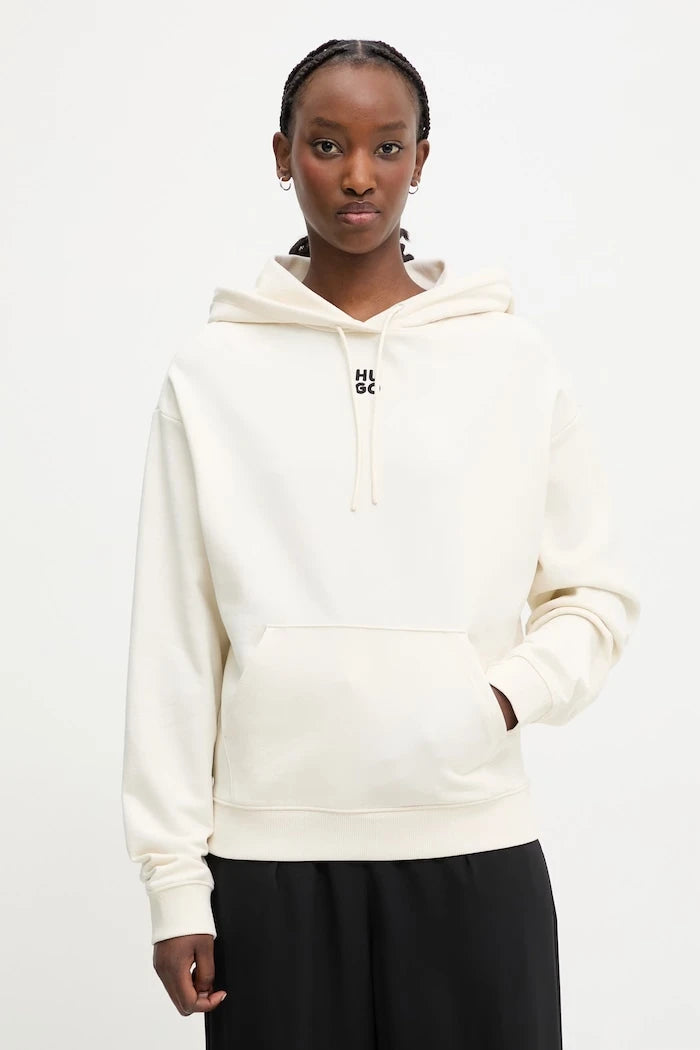 HUGO kadın pamuklu kapüşonlu sweatshirt Delfinia