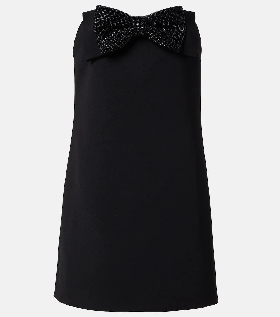Self-Portrait - Beaded bow-detail crêpe minidress