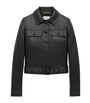 Saint Laurent Black Leather Cropped Jacket