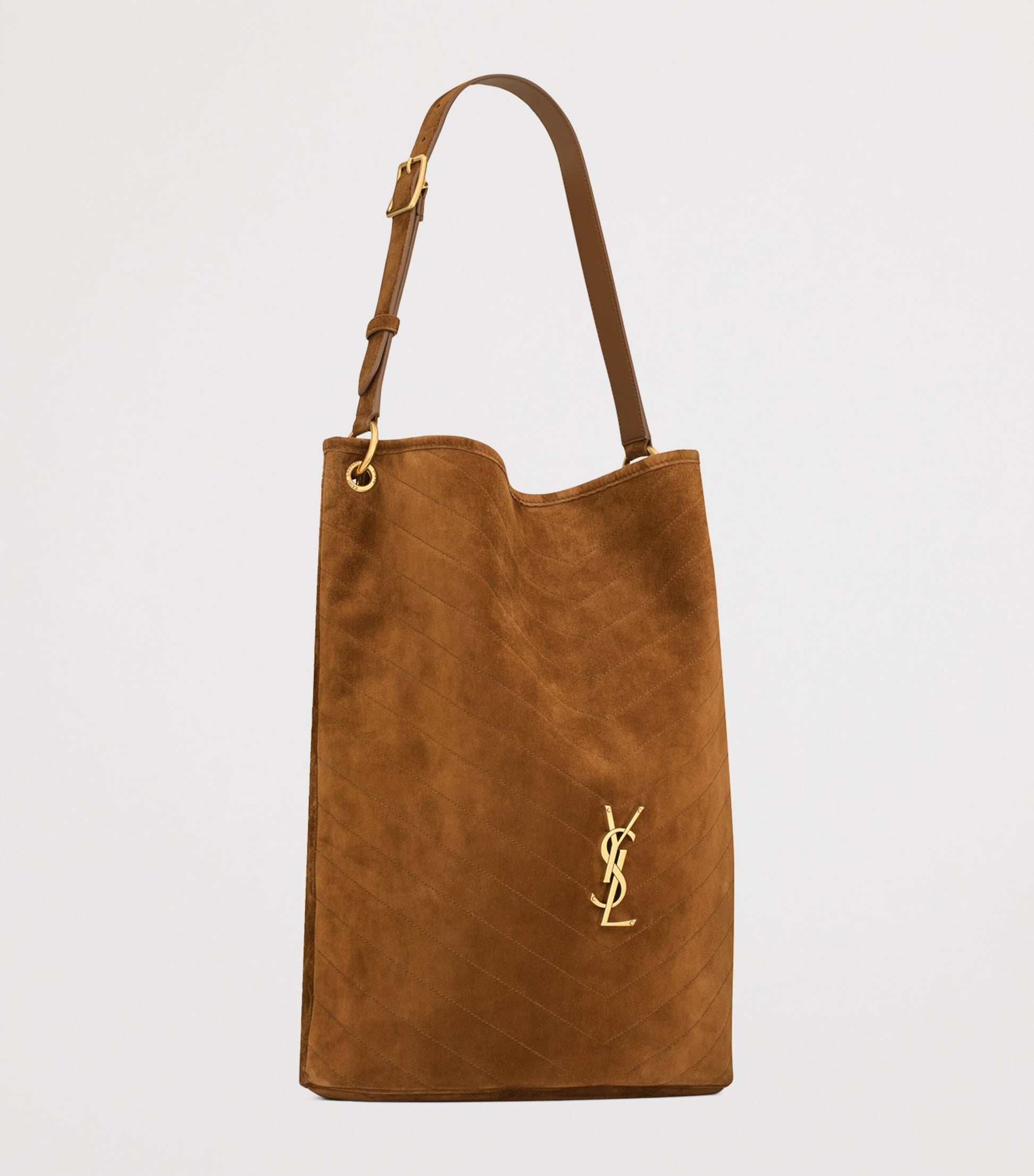 Beige Suede Niki Bucket Bag