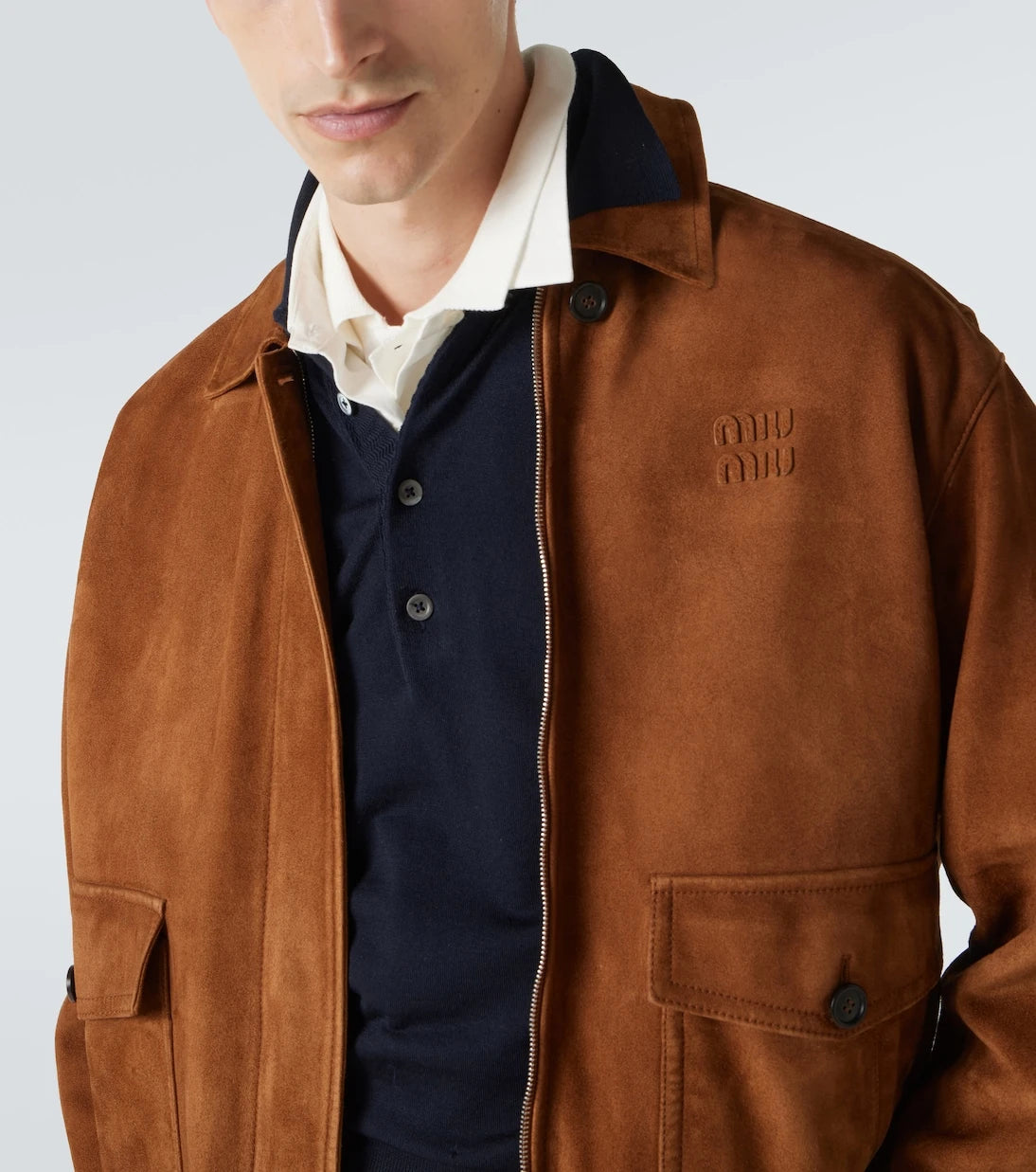 Miu Miu - Embossed suede blouson