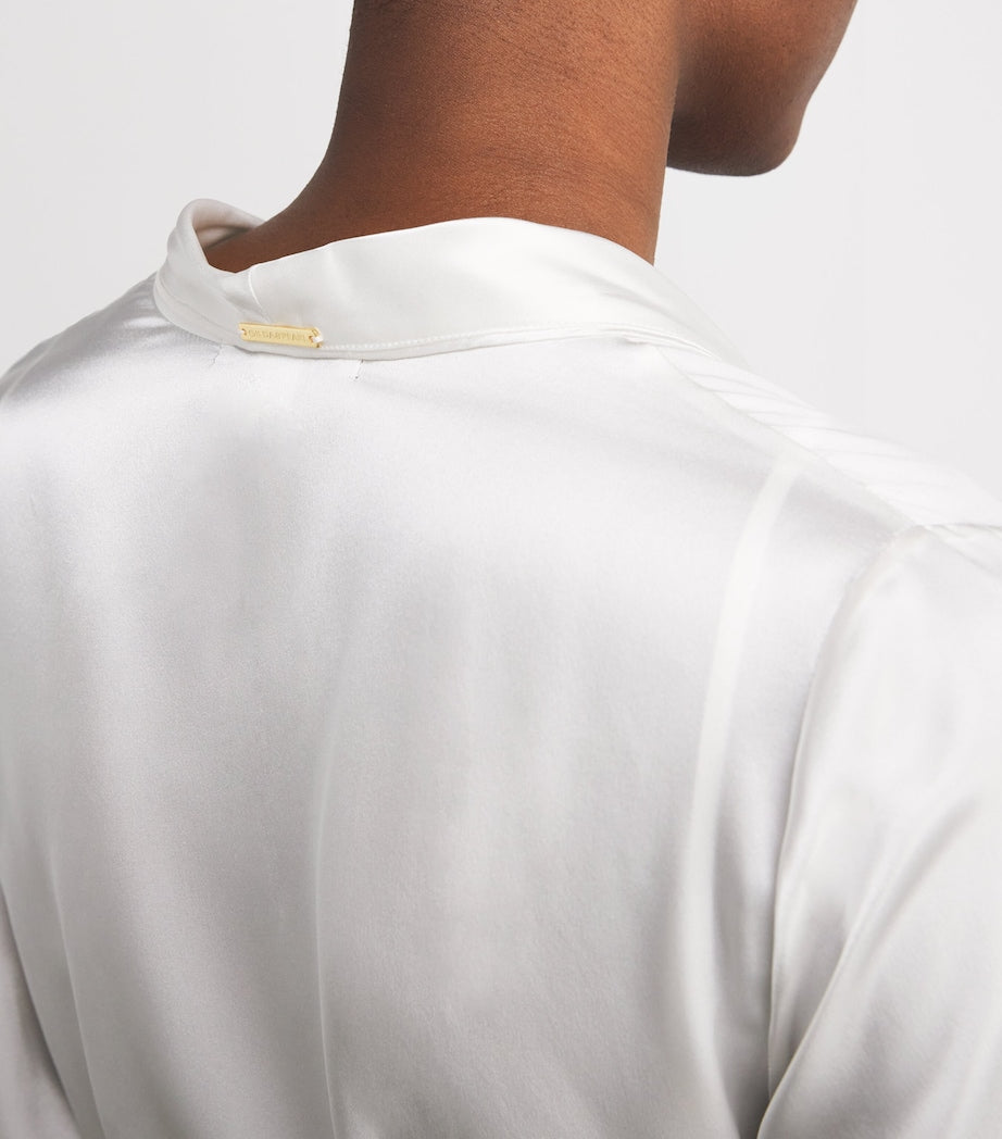 Gilda & Pearl Ivory Silk Girl Loves Pearl Long Robe