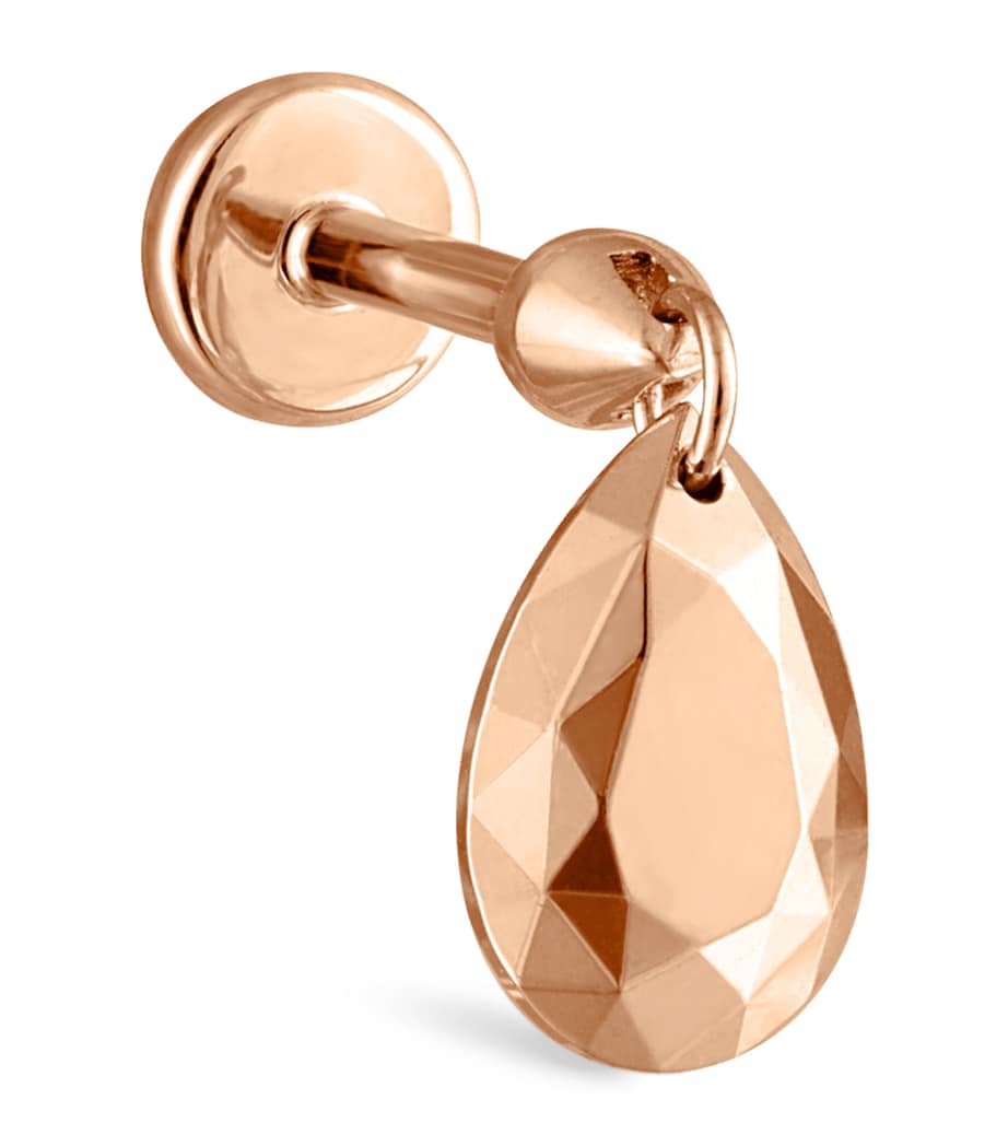 Faceted Pear Threaded Charm Earring (6.5mm)