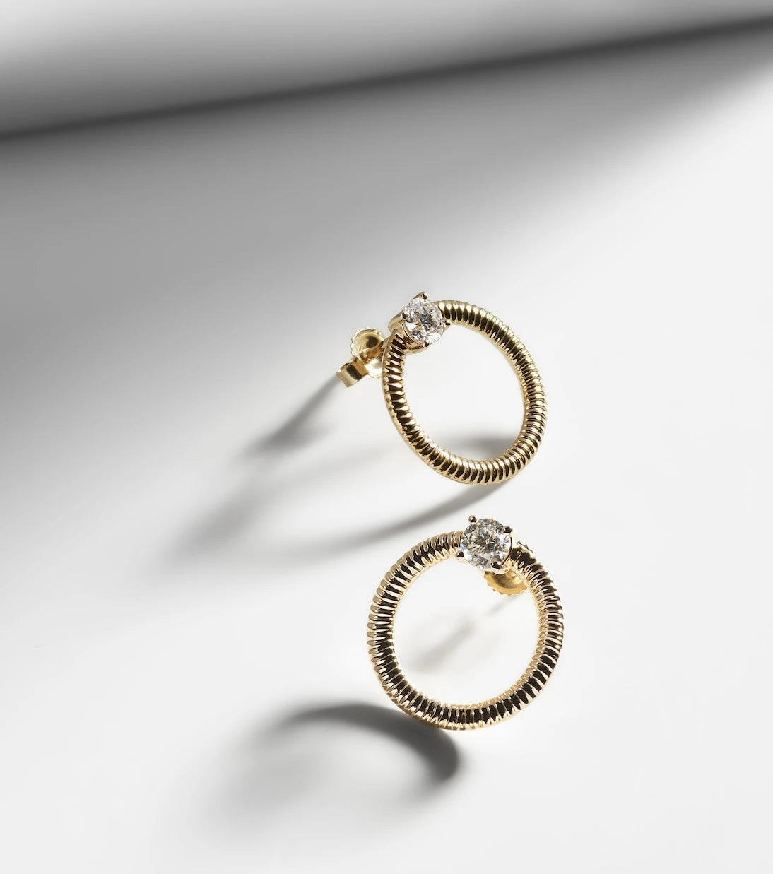 Stone and Strand - Prince 14kt gold earrings with diamonds