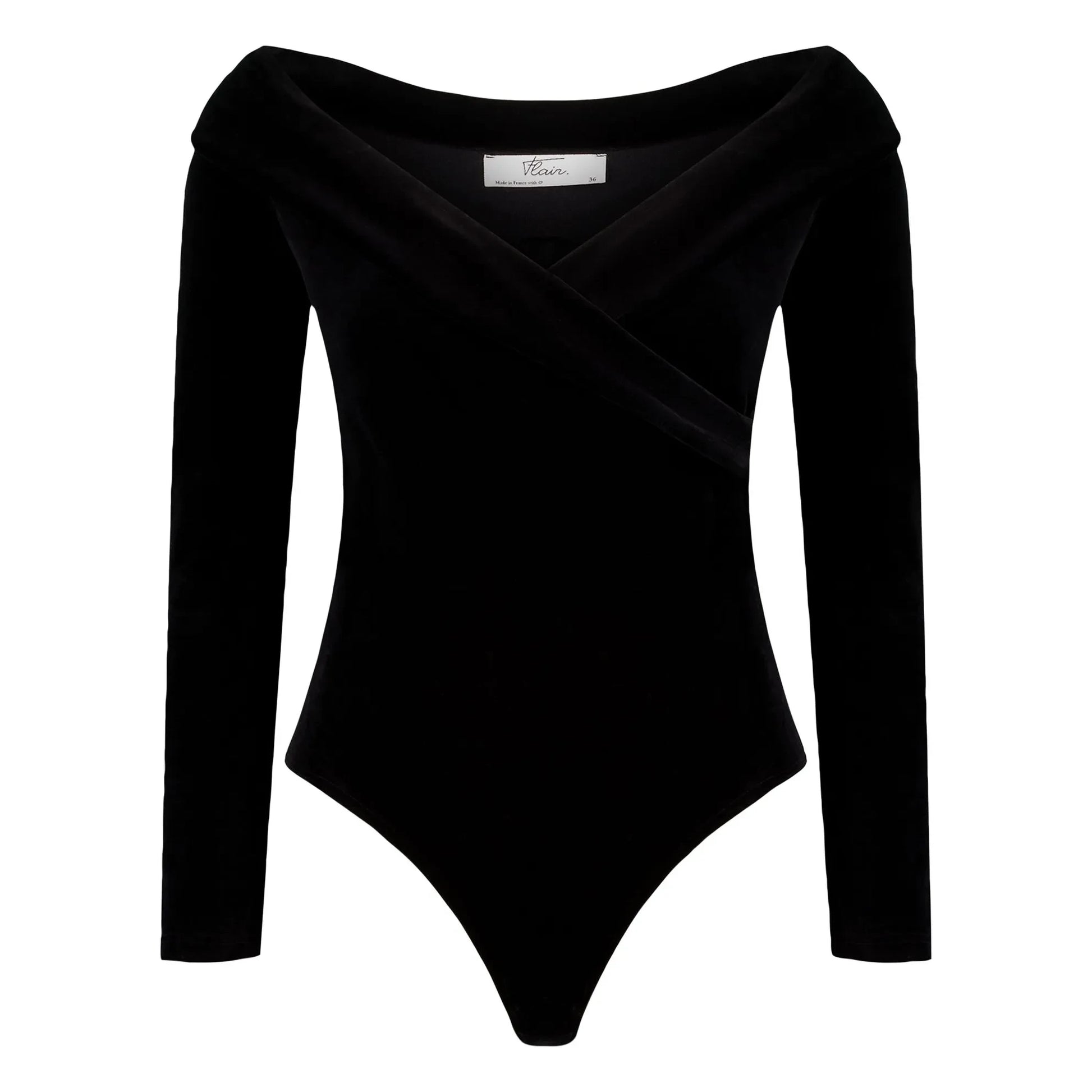 Flair - Gabrielle Velvet bodysuit | Black