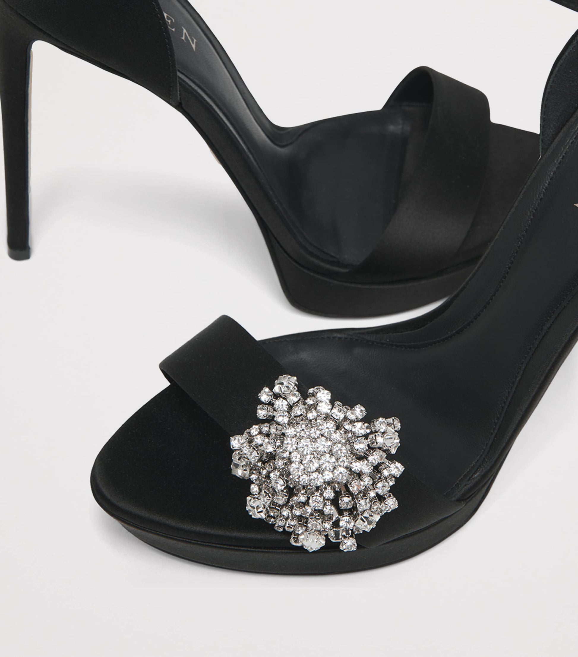 Satin Jewel Heeled Sandals 125