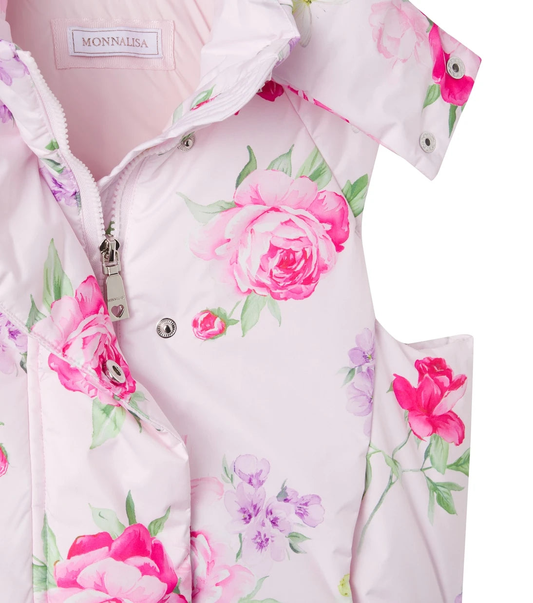 Monnalisa - Floral puffer vest