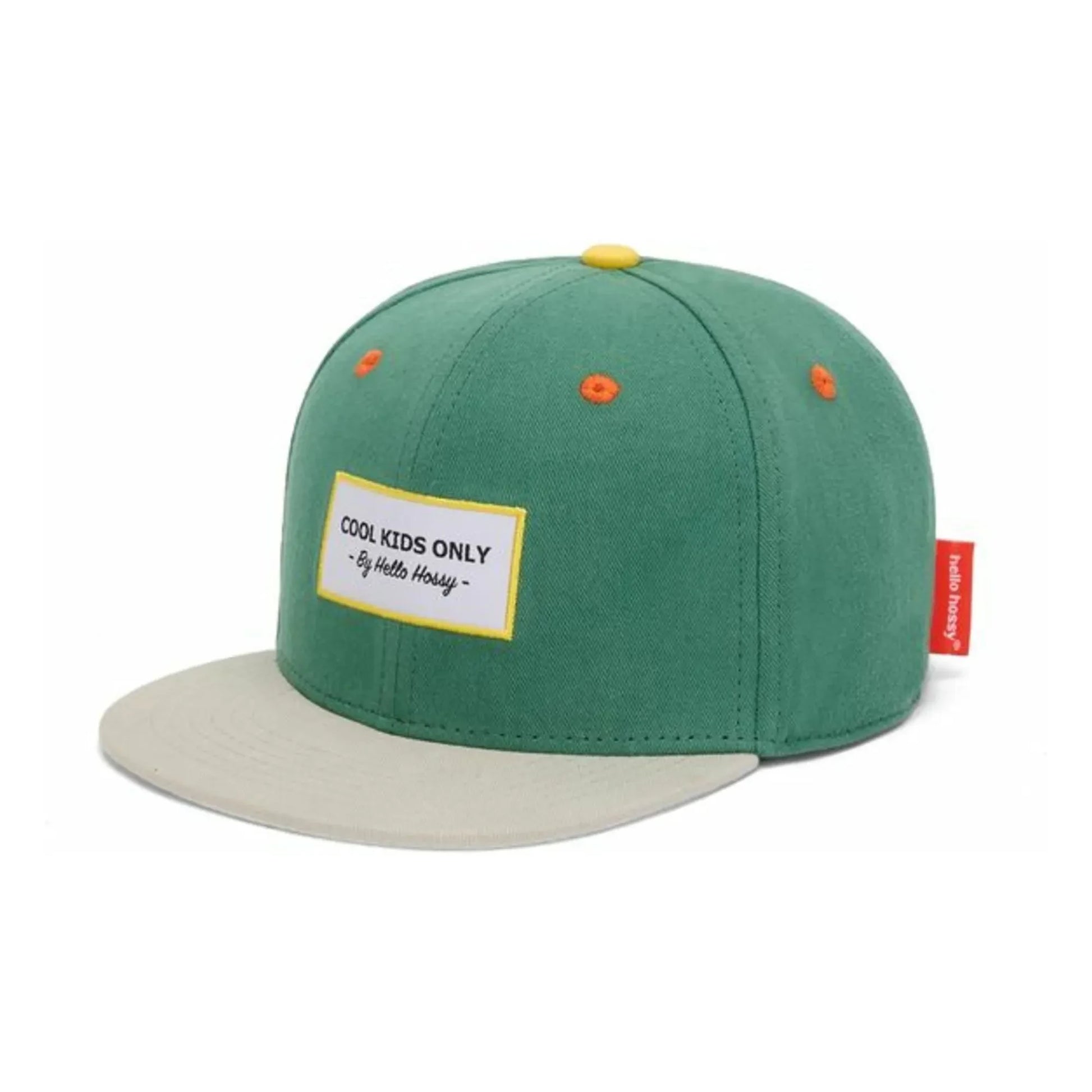 Hello Hossy - Mini Captain Organic Cotton Flat Visor Cap | Green