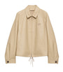 Prada Neutral Zipped Leather Jacket