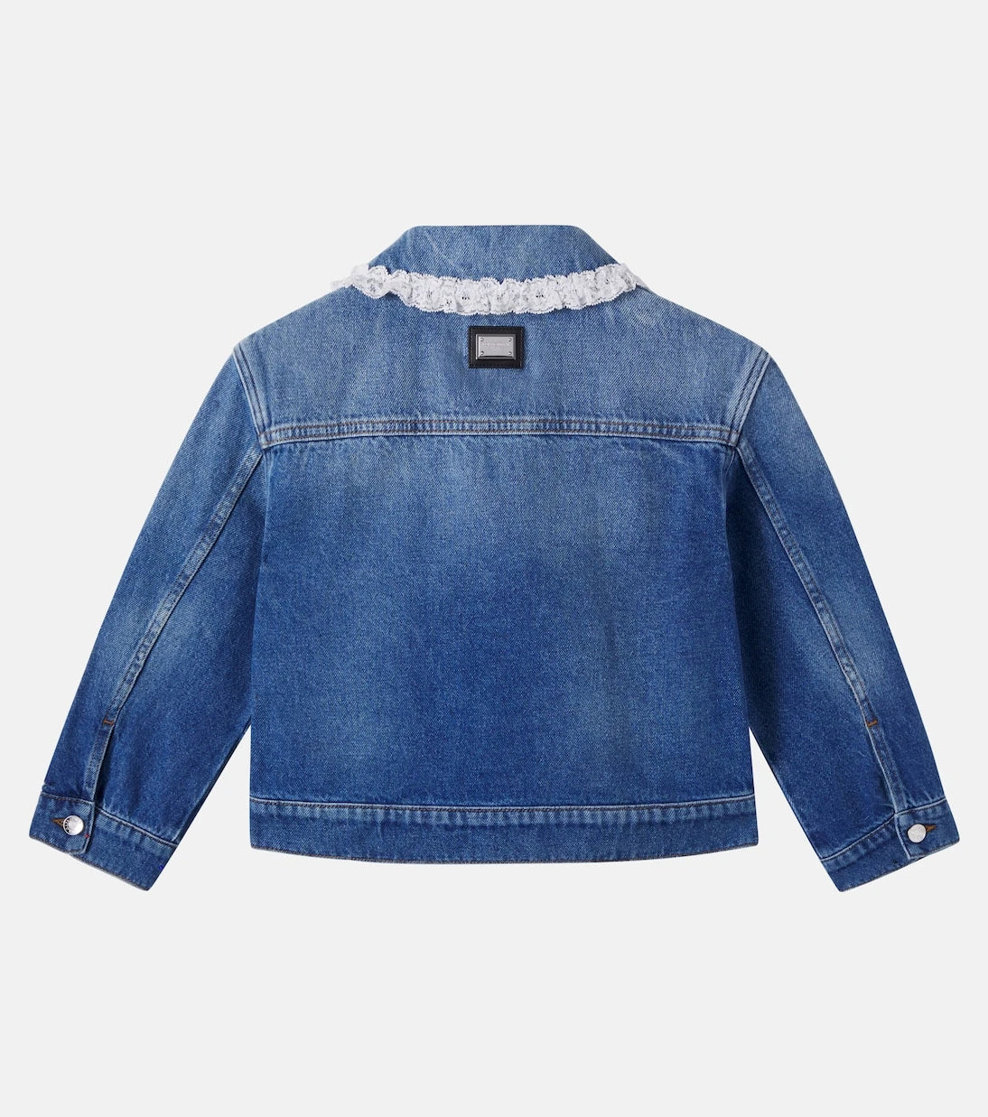 Dolce&Gabbana Kids - Lace-trimmed denim jacket