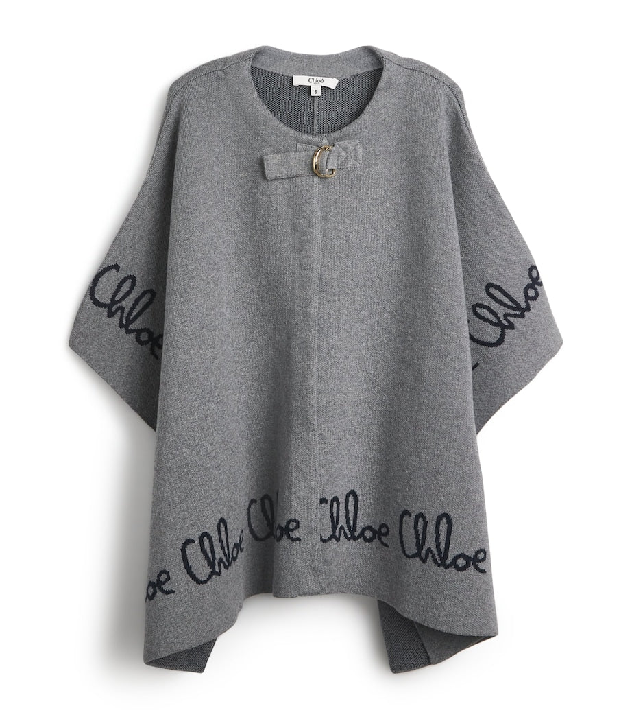 Chloé Kids Cotton-Wool Logo Cape (14 Years)