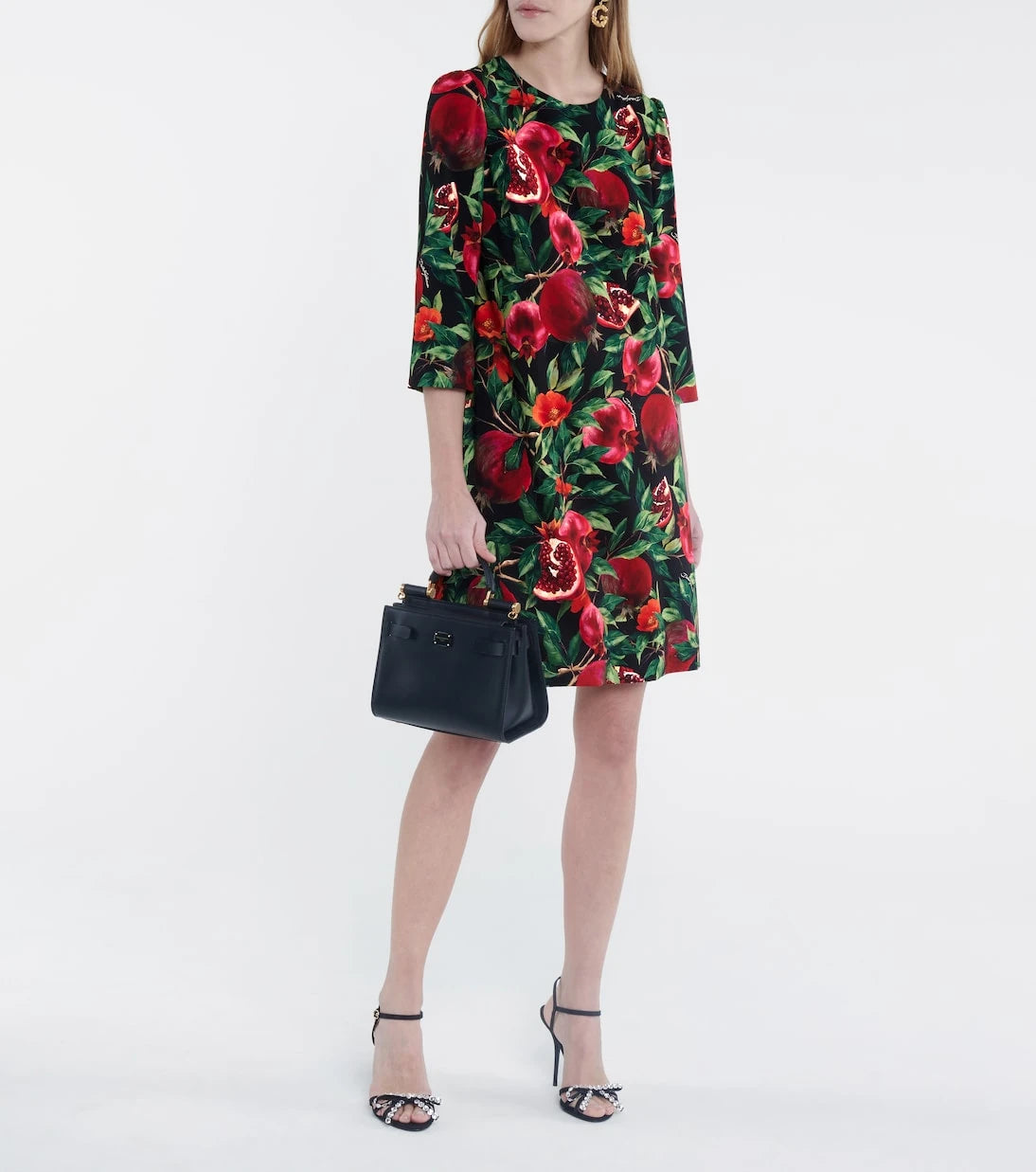 Dolce&Gabbana - فستان قصير بطبعة الرمان