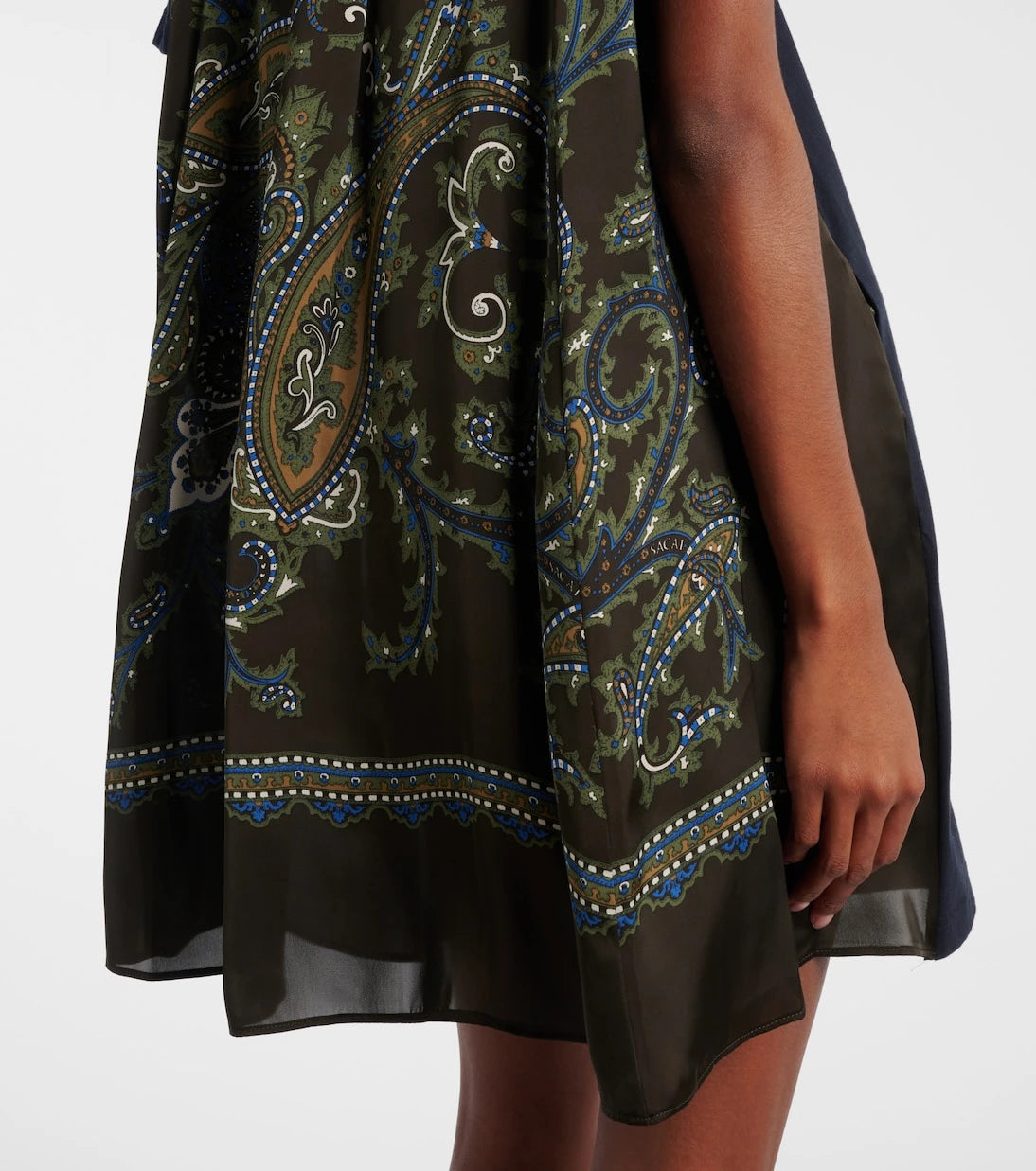 Sacai - Paisley paneled minidress