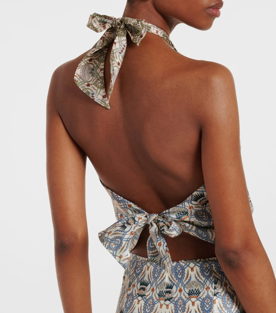 Loro Piana - Annet printed halterneck silk top