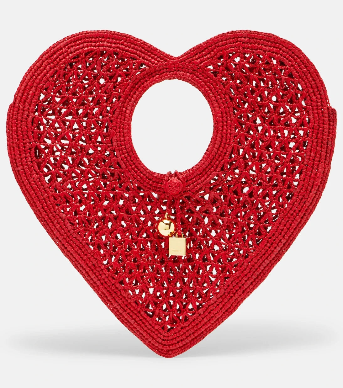 Jacquemus - Spiaggia Cœur Small raffia top-handle bag