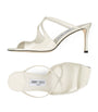 Jimmy Choo White Anise 75 Patent Leather Sandals