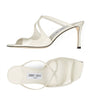 Jimmy Choo White Anise 75 Patent Leather Sandals