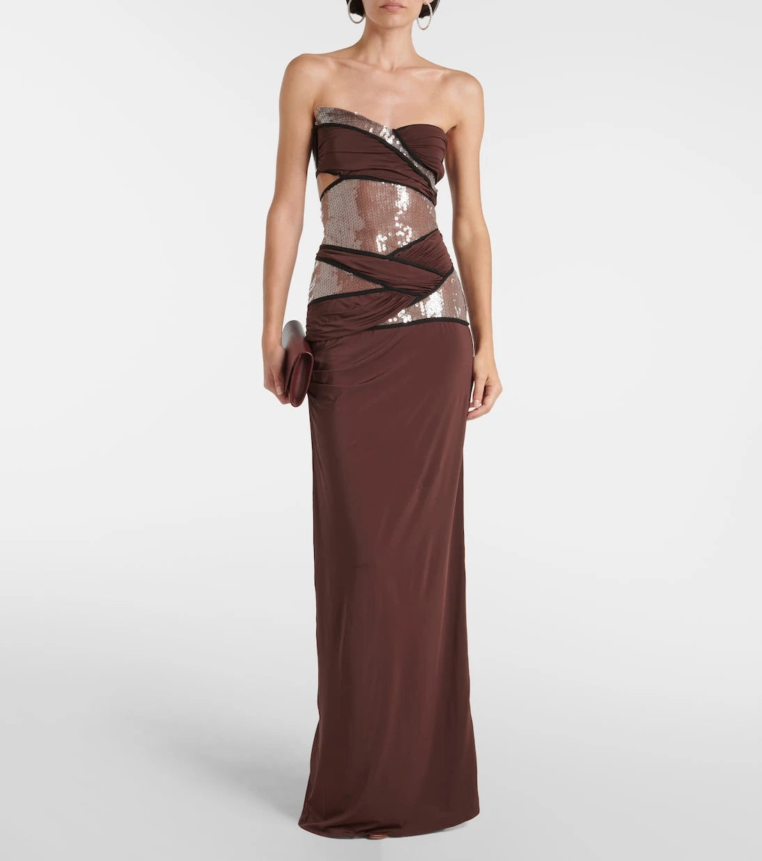 Nensi Dojaka - Sequined draped gown