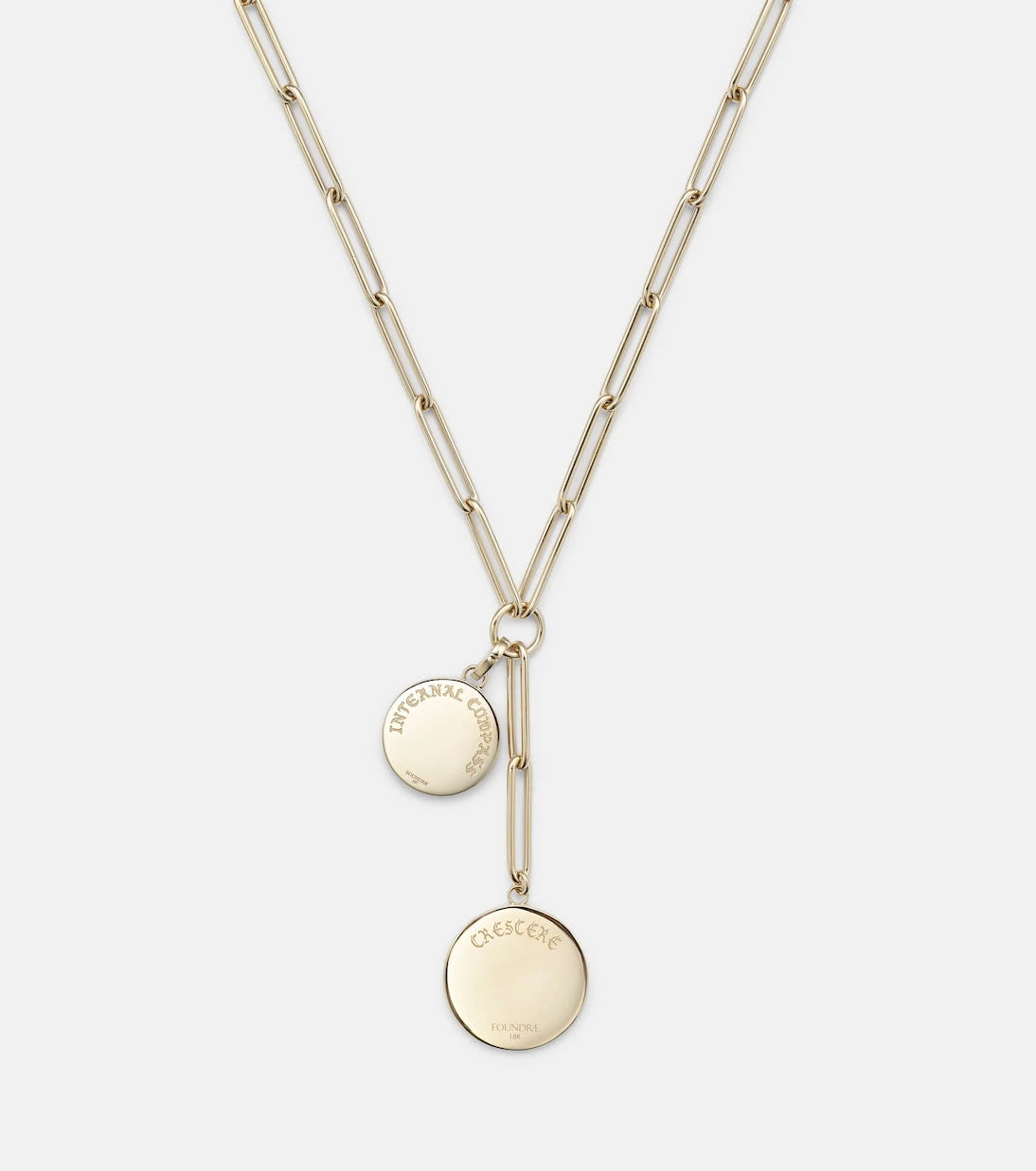 FoundRae - Crescent & Internal Compass 18kt gold necklace with diamonds