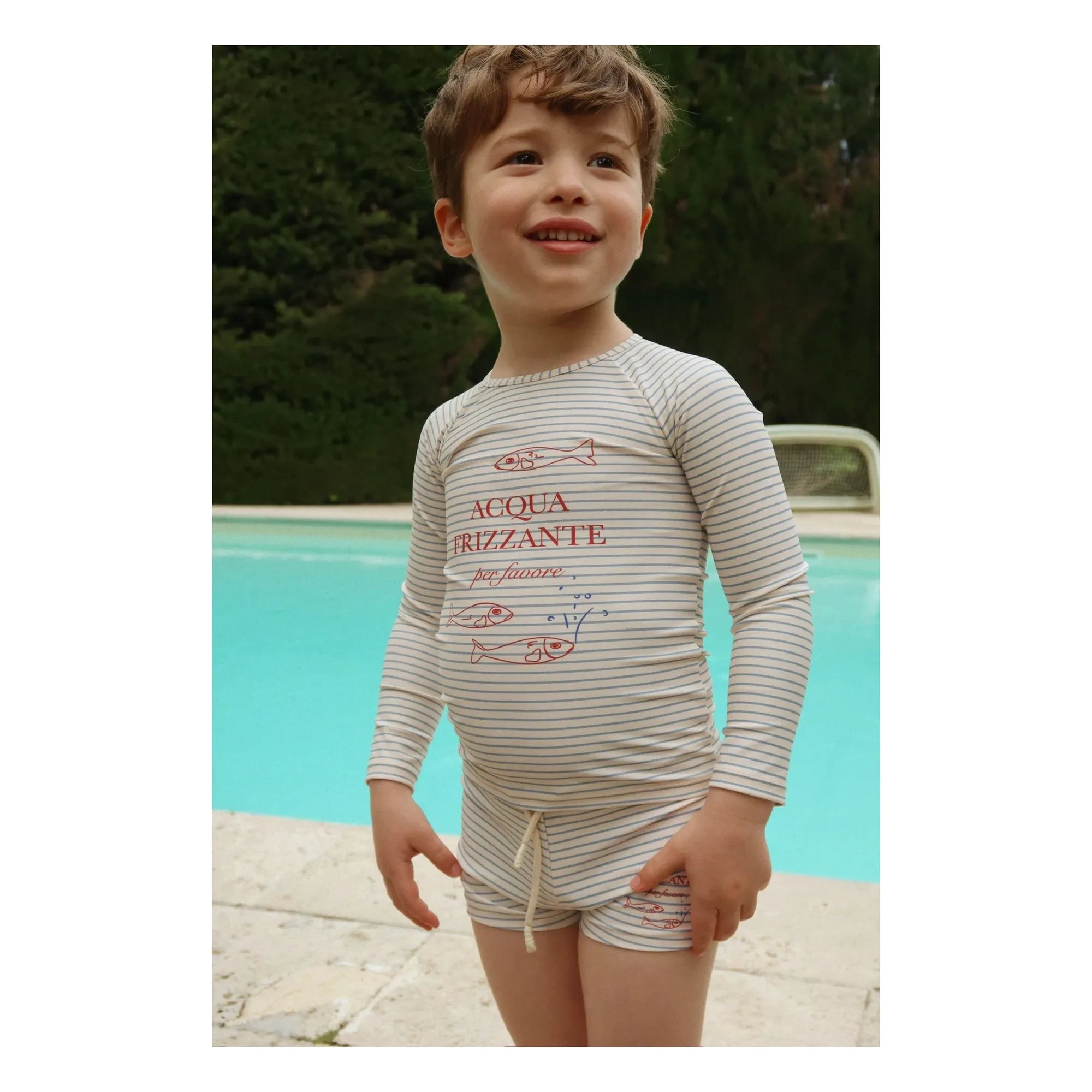 Konges Sløjd - Aster Striped UV Protection Bath T-Shirt Recycled Fibers | Beige