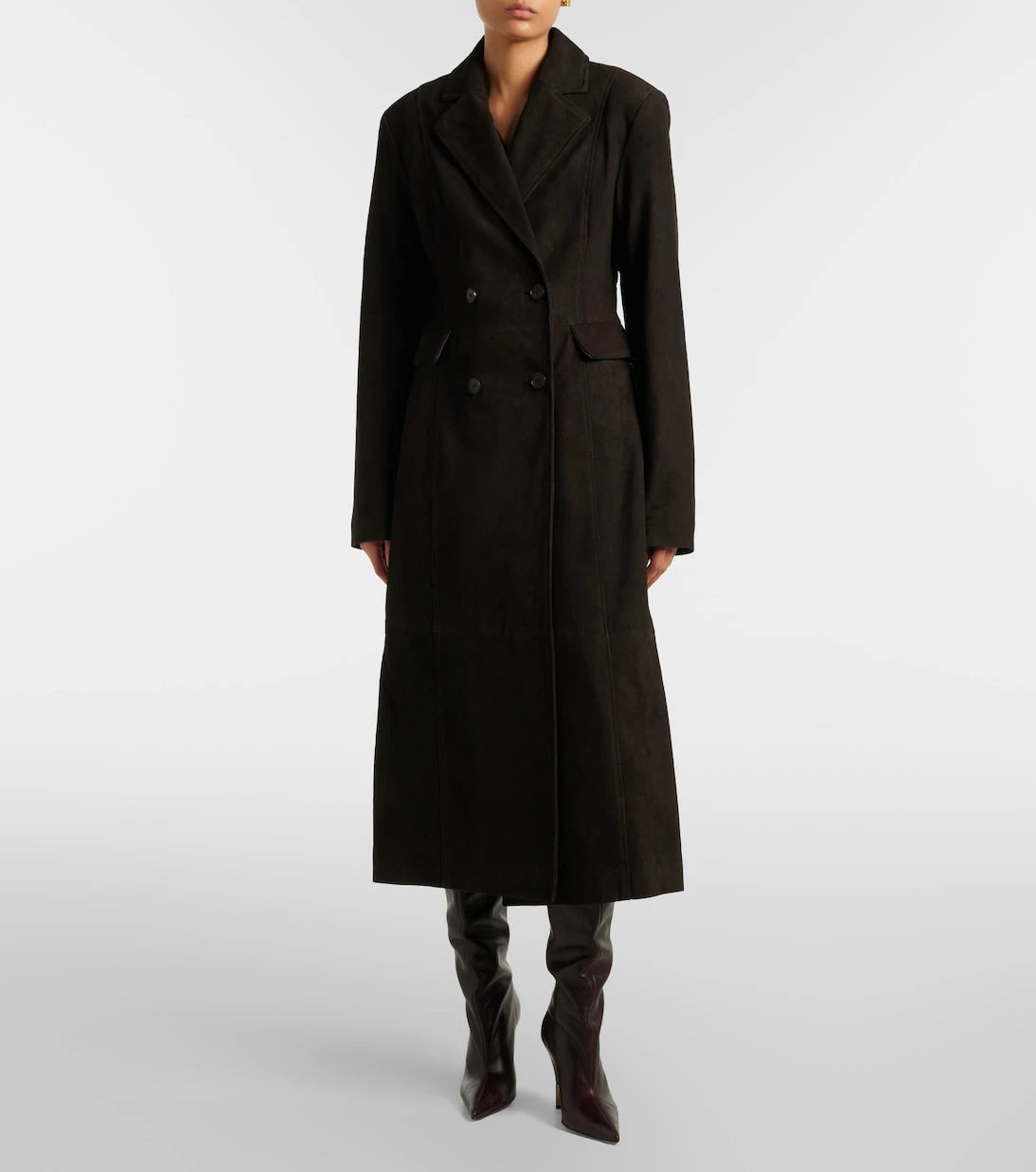 Rotate - Double-breasted suede coat